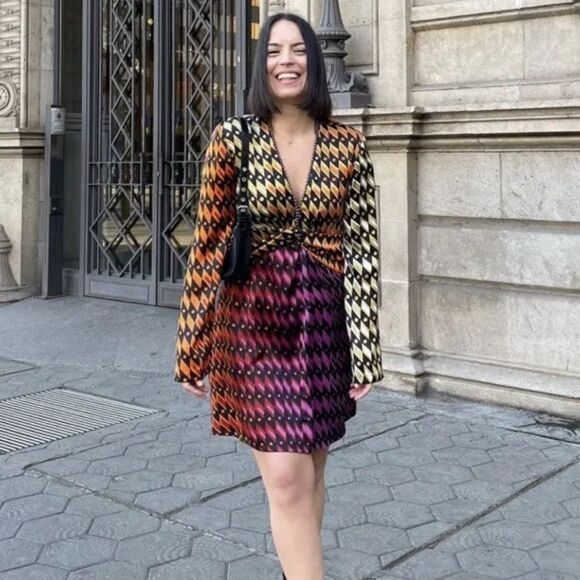 Zara blogger favorite printed midi dress NWT - Picture 5 of 9